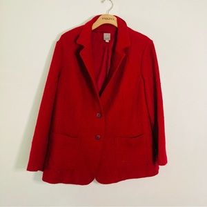 J Jill size 1X red blazer lined